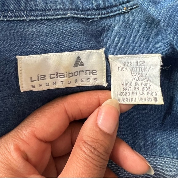 Vintage Red Plaid Denim Long Sleeve Maxi Dress Country Southern Preppy Modest - Picture 8 of 14